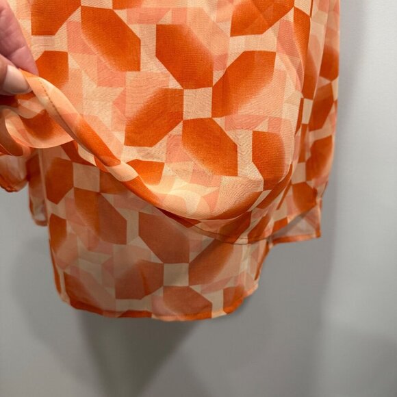 CAbi Pinwheel Lined Layered Tie Shoulder Tank Top Orange Office Womens L NEW - Picture 4 of 9